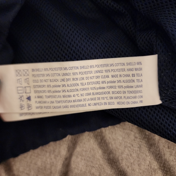 Forever 21 retro zip up windbreaker, navy, coral, small - Picture 6 of 6